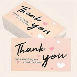 NEW Business Thank You Cards 50 PCS Shipping Packages Small Business Cardstock
